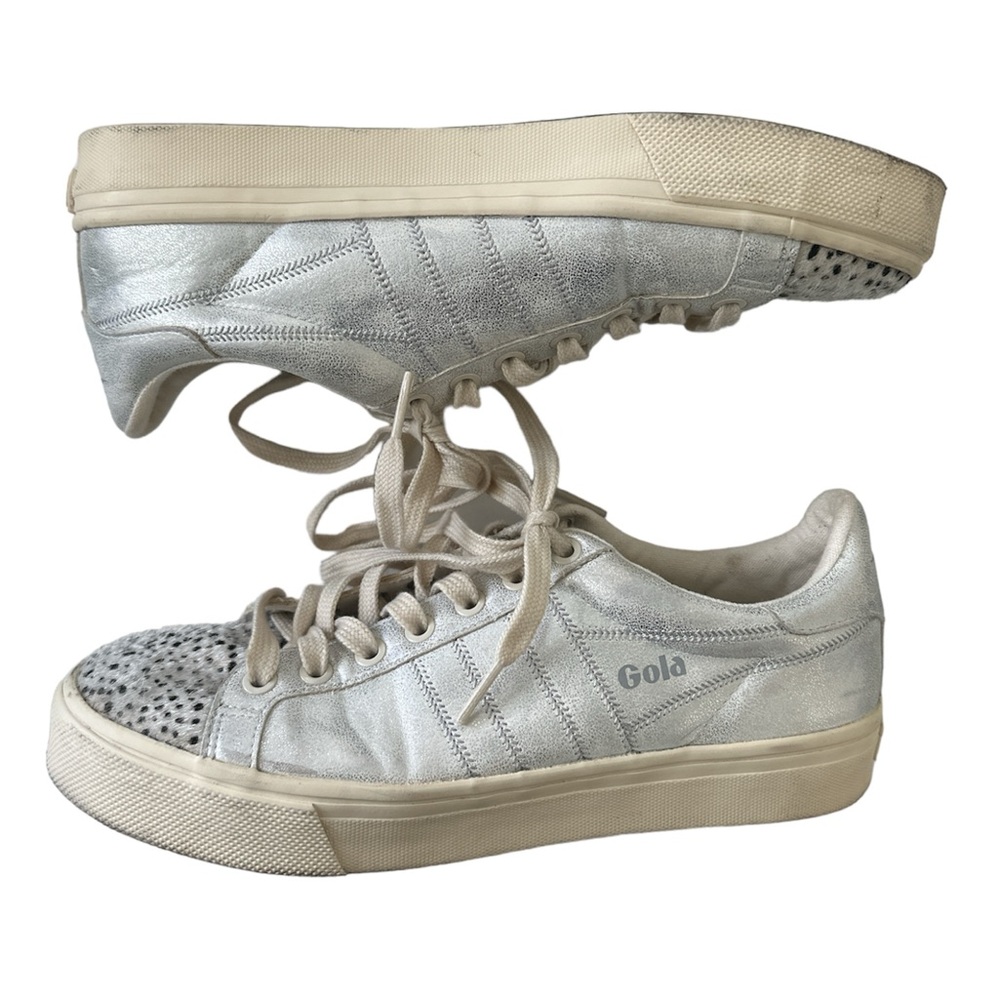 Gola Orchid II Leopard Women's sneakers size 8 white and silver metallic